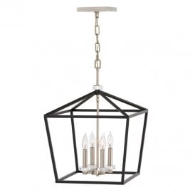 Stinson 4 Light Large Chandelier In Black Finish