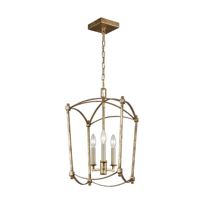 Quintiesse Thayer 3 Light Chandelier In Antique Gold Finish