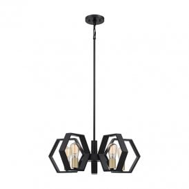 Quoizel Bismarck 5 Light Chandelier In Black And Gold Finish