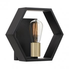 Quoizel Bismarck Single Wall Fitting In Black And Gold Finish