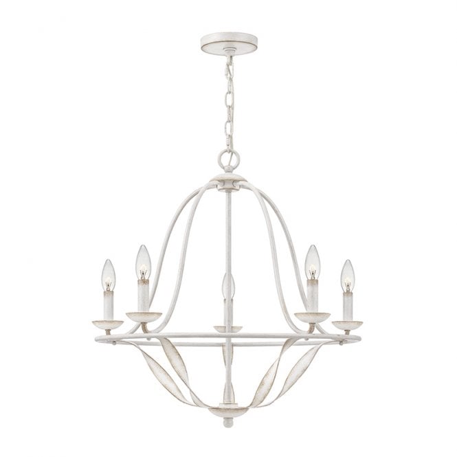 Quoizel  Bradbury 5 Light Chandelier In Antique White Finish