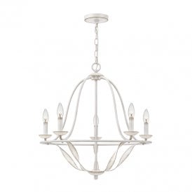 Quoizel Bradbury 5 Light Chandelier In Antique White Finish