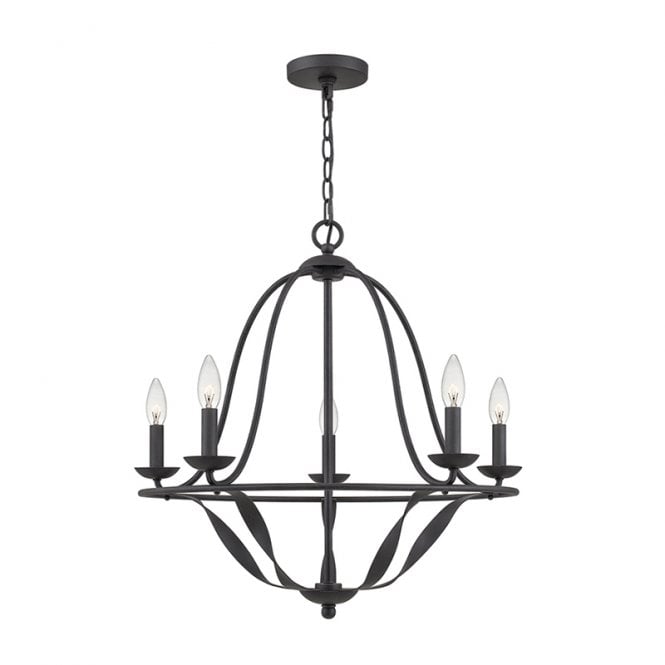 Quoizel  Bradbury 5 Light Chandelier In Grey Ash Finish