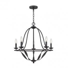 Quoizel Bradbury 5 Light Chandelier In Grey Ash Finish