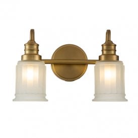 Quoizel Swell Light Bathroom Wall Light In Brushed Brass Finish With Opal Glass