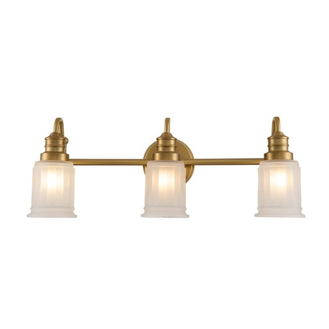 Quoizel  Swell Light Bathroom Wall Light In Brushed Brass Finish With Opal Glass