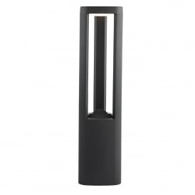 1005-500GY Michigan Single Light Small Outdoor Post Light In Dark Grey Finish With White Acrylic Light Diffuser