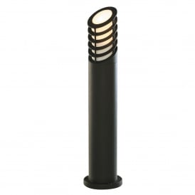 1086-730 Single Light Black Outdoor Post Light With White Diffuser