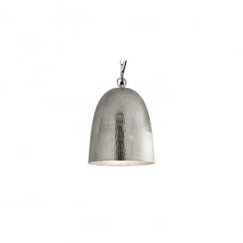 2093-35SS Large Hammered Single Light Matt Nickel Ceiling Pendant