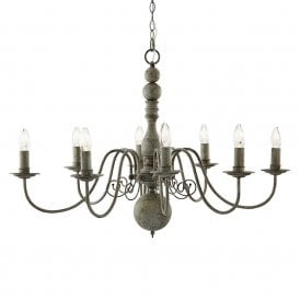 2268-8GY Greythorne 8 Light Metal Ceiling Fitting In Textured Grey Finish