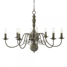 2268-8GY Greythorne 8 Light Metal Ceiling Fitting In Textured Grey Finish