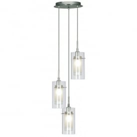 2300-3 Duo 3 Light Ceiling Pendant in Polished Chrome Finish