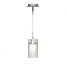 2301 Duo 1 Chrome And Frosted Glass Pendant