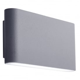 2562GY LED Outdoor Wall Light In Grey Finish With Frosted Diffuser