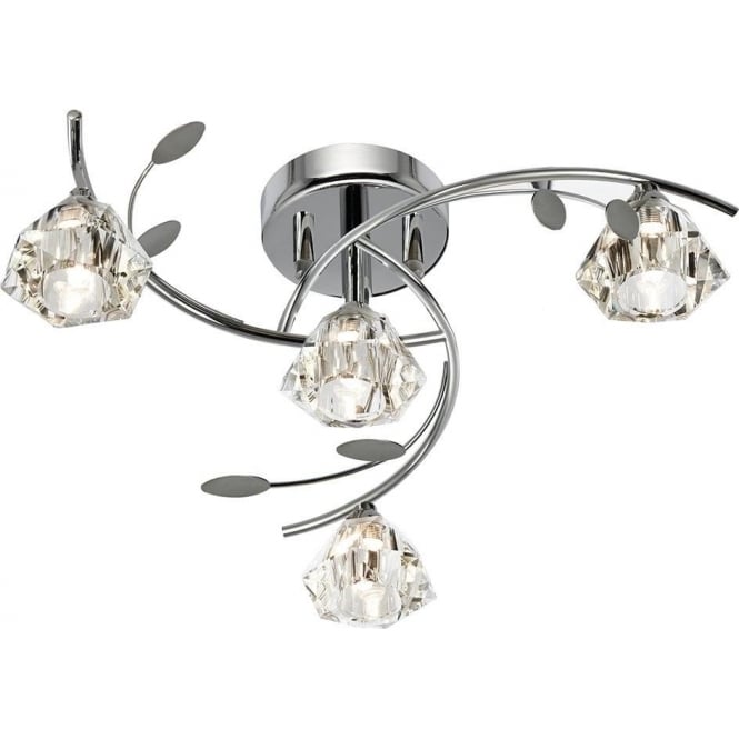 Searchlight Lighting 2634-4CC Sierra 4 Light Semi Flush Ceiling Fitting In Polished Chrome Finish