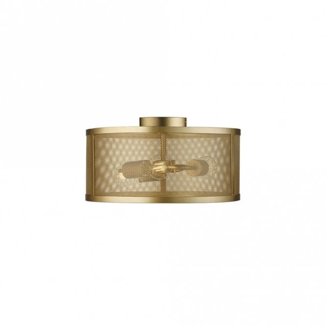 Searchlight Lighting 400617 Searchlight Fishnet 3 Light Semi-Flush Ceiling Fitting In Matt Gold Finish