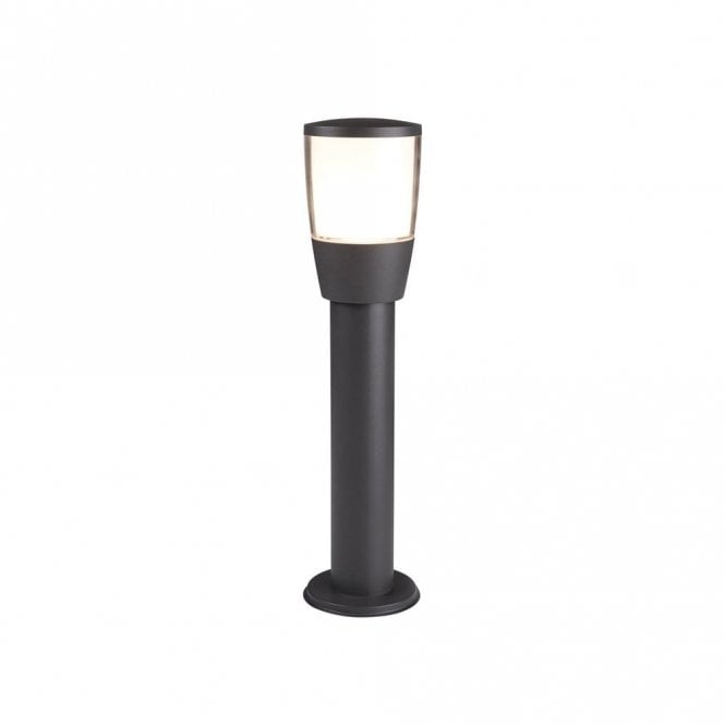 Searchlight Lighting 400627 Searchlight Tucson Single Light Small Outdoor Post Light In Dark Grey Finish With a Clear/White Shade
