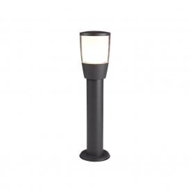 400627 Searchlight Tucson Single Light Small Outdoor Post Light In Dark Grey Finish With a Clear/White Shade