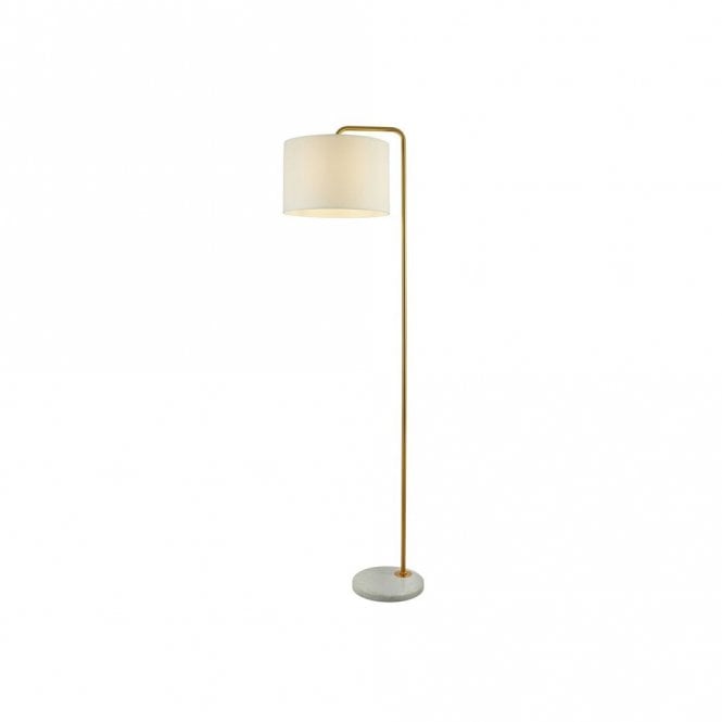 Searchlight Lighting 400638 Gallow Single Light Floor Lamp in Gold Finish With White Shade