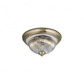 4370 American Diner 2 Light Bathroom Ceiling Fitting in Antique Brass Finish
