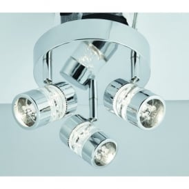 4413CC Bubbles 3 Light LED Ceiling Spotlight In Polished Chrome Finish With Acrylic Bubbles Effect