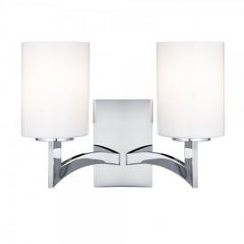 4992-2CC Gina 2 Light Wall Fitting in Polished Chrome Finish With Opal White Glass Shades