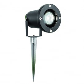 5001BK-LED Single Light LED Outdoor Garden Spot Fitting In Black Finsh With Spike
