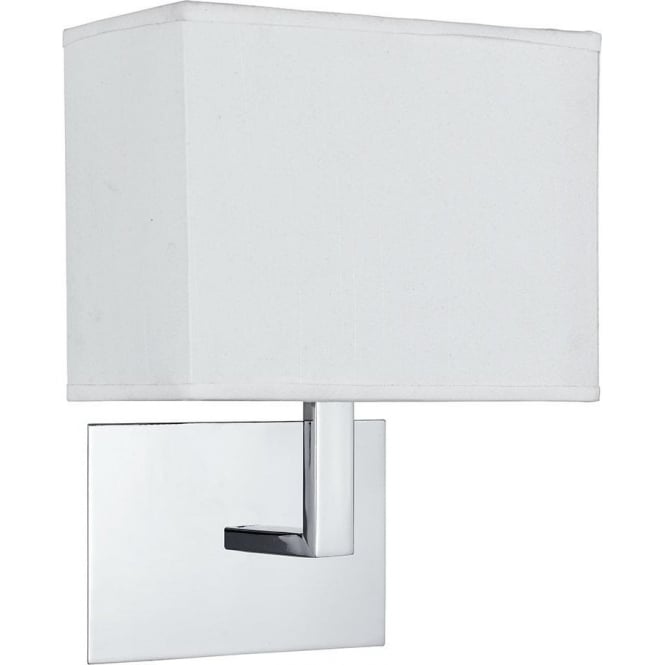 Searchlight Lighting 5519CC Single Light Switched Wall Fitting in Polished Chrome Finish and White Fabric Shade