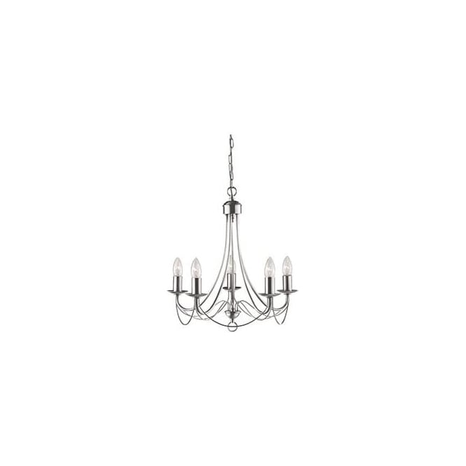 Searchlight Lighting 6345-5SS Maypole 5 Light Ceiling Fitting in Satin Silver Finish
