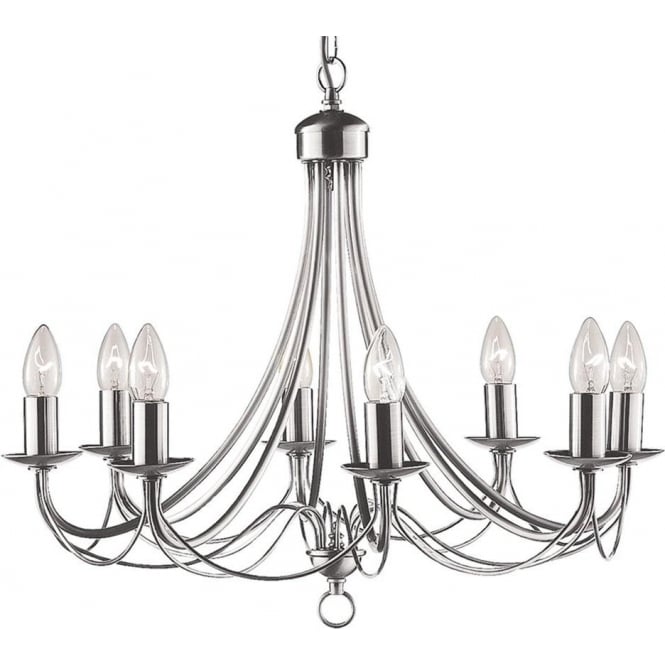 Searchlight Lighting 6348-8SS Maypole 8 Light Ceiling Fitting In Satin Silver Finish