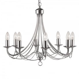 6348-8SS Maypole 8 Light Ceiling Fitting In Satin Silver Finish