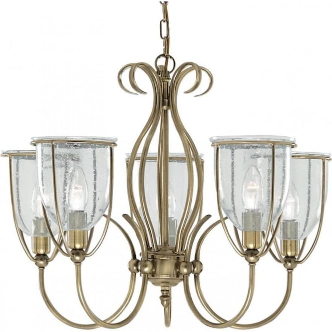 Searchlight Lighting 6355-5AB Silhouette Antique Brass 5 Light Ceiling Fitting