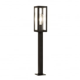 6441-900BK Box Single Light Outdoor Rectangle Head Large Post Light In Black Finish