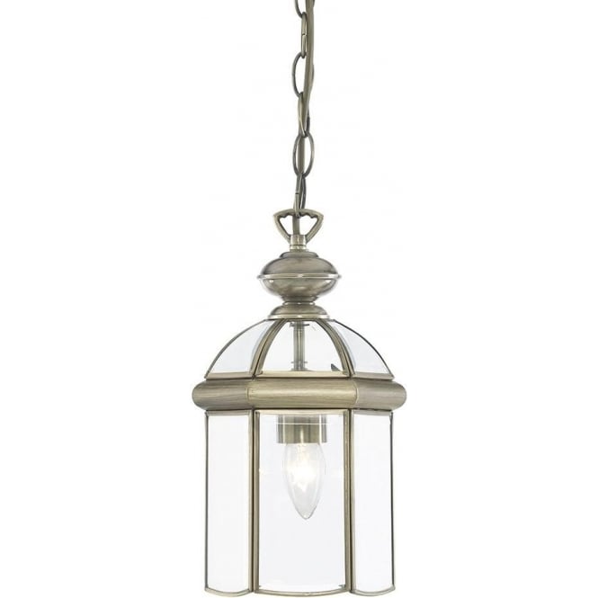 Searchlight Lighting 7131AB Single Light Ceiling Lantern In Antique Brass Finish