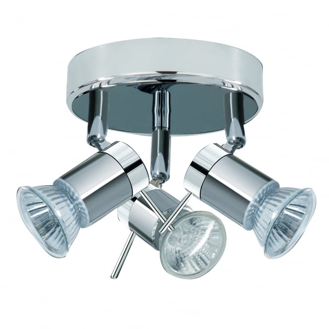 Searchlight Lighting 7443CC-LED Aries 3 Light LED Bathroom Ceiling Spotlight Fitting In polished Chrome Finish