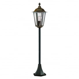 82504BK Alex Single Light Small Outdoor Post Lamp In Black Finish With Clear Glass