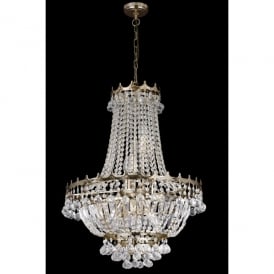 9112-52GO Versailles 9 Light Chandelier in Gold Finish with Crystal Decoration