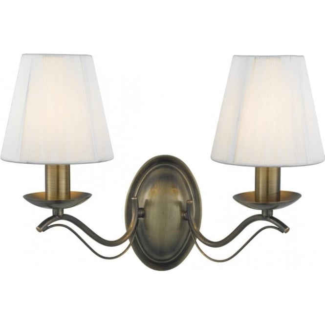 Searchlight Lighting 9822-2AB Andretti 2 Light Wall Fitting in Antique Brass