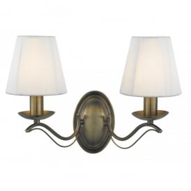 9822-2AB Andretti 2 Light Wall Fitting in Antique Brass