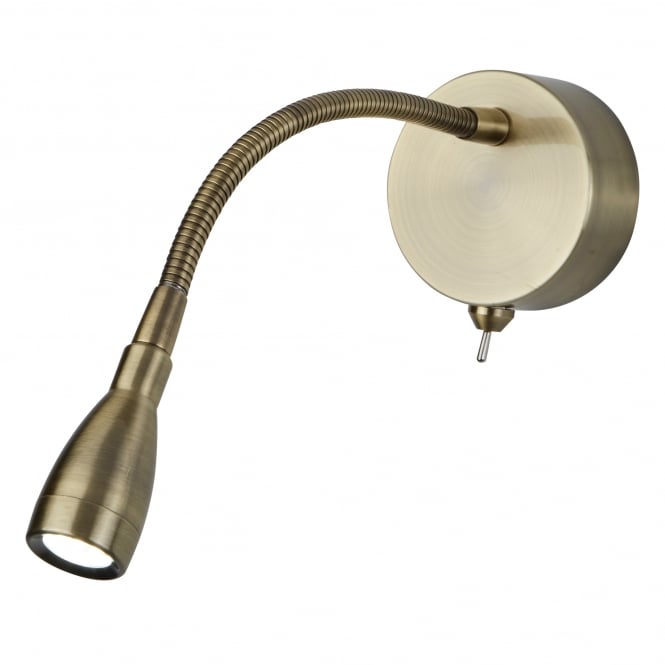 Searchlight Lighting 9917AB LED Reading Light In Antique Brass Finish