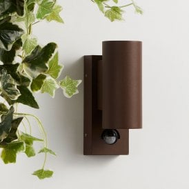 Chiltern LED Outdoor Wall Light in Rust Brown Finish with PIR Sensor