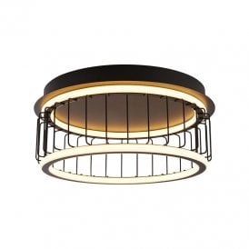 Circolo LED Flush Ceiling Fitting In Black Finish