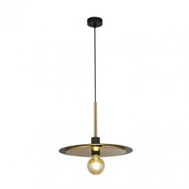 Ivy Single Light Ceiling Pendant In Matt Black Gold Finish