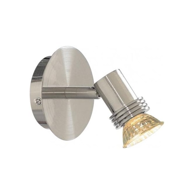Searchlight Lighting P6331SS Decco Single Light Switched Wall Spot Light in Satin Silver Finish