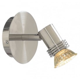 P6331SS Decco Single Light  Switched Wall Spot Light in Satin Silver Finish