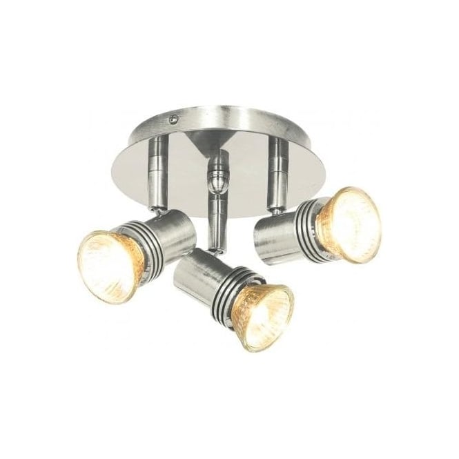 Searchlight Lighting P633SS Decco 3 Light Spotlight Ceiling Fitting with Satin Silver Finish