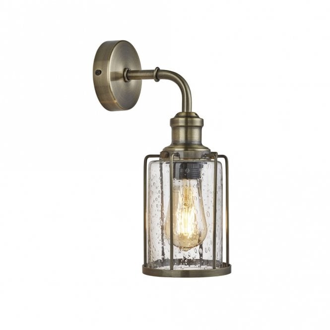Searchlight Lighting Pipes Single Light Wall Fitting In Antique Brass Finish