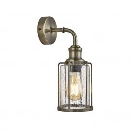 Pipes Single Light Wall Fitting In Antique Brass Finish