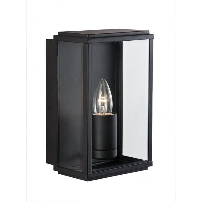Searchlight Lighting Rectangular Single Light Outdoor Wall Fitting in a Matt Black Finish