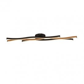Searchlight Bloom LED Flush Ceiling Light In Black Finish